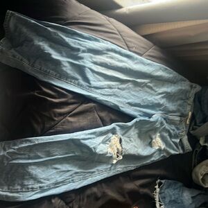 Light wash, baggy jeans